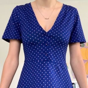 Blue polka dot dress